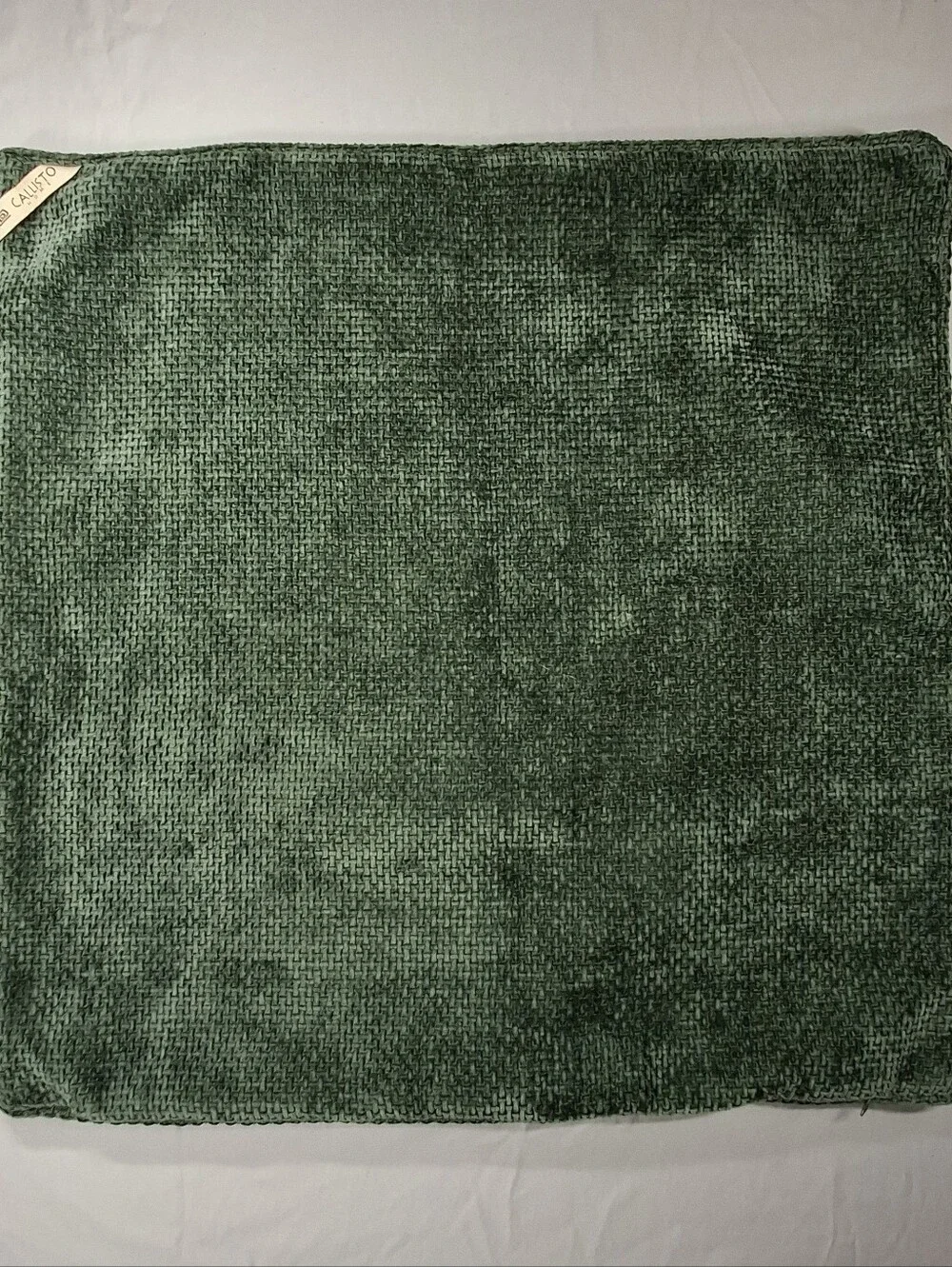 2 Callisto Home Forest Green Chenille Velvet Textured Throw Pillow Covers 24x24